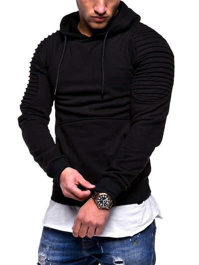 Hoodie Homme à Rayures – Manches Raglan Plissées