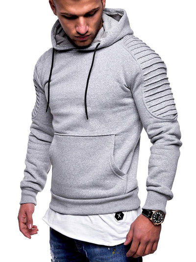 Hoodie Homme à Rayures – Manches Raglan Plissées