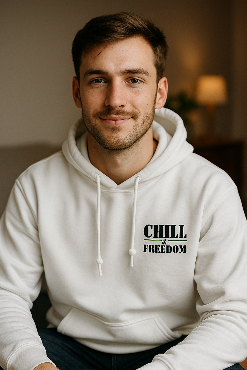 Coton ouaté unisexe blanc – Gildan 18500 | Chill & Freedom – Livraison gratuite