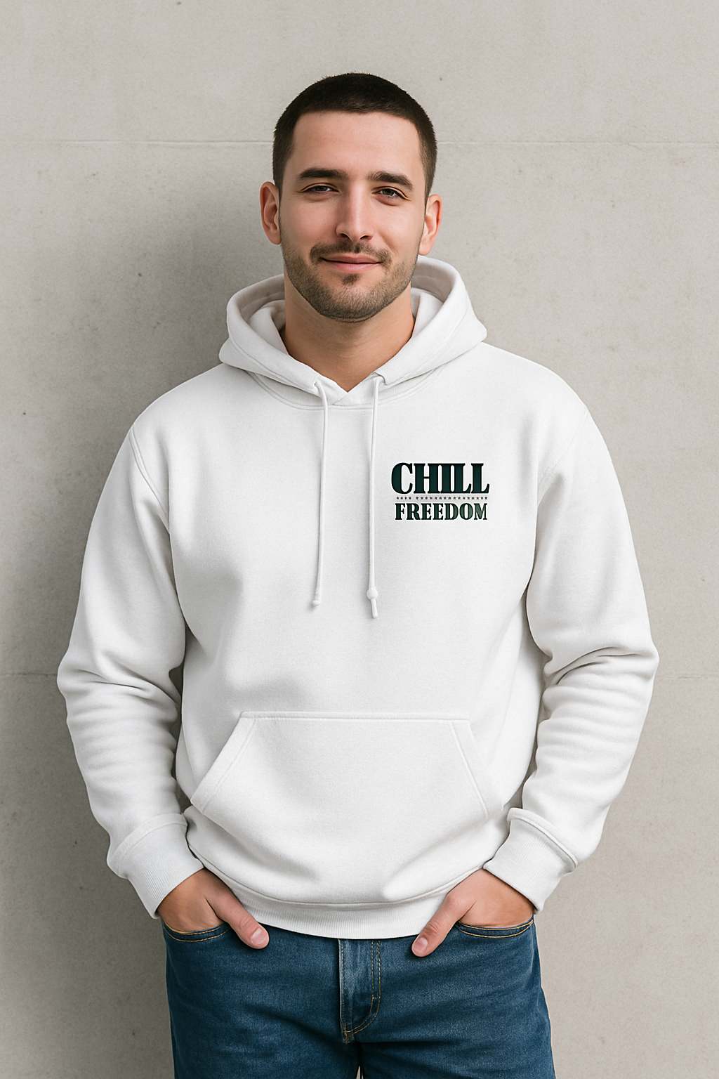 Coton ouaté unisexe blanc – Gildan 18500 | Chill & Freedom – Livraison gratuite