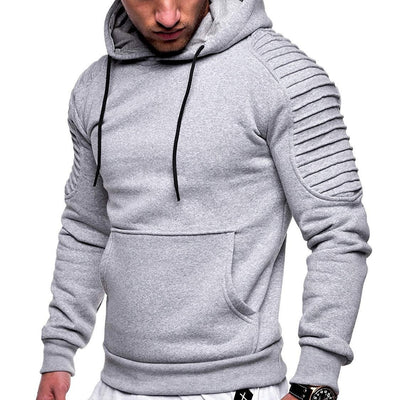 Hoodie Homme à Rayures – Manches Raglan Plissées